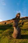 Moai statue at Rano Raraku Rapa Nui-Easter island-Chile Art Print